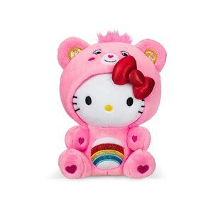 Care Bears Hello Kitty Dressed As Cheer Bear 8" Fun-Size Plush - Soft, Huggable